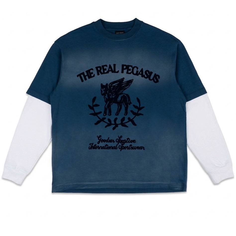 Goodies Sportive Real Pegasus Longsleeve T-shirt Donker Blauw