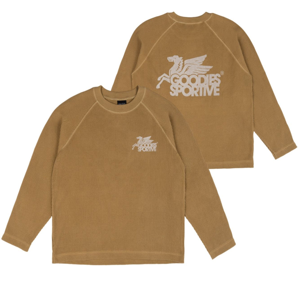 Goodies Sportive Waffle Longsleeve T-shirt Donker Groen