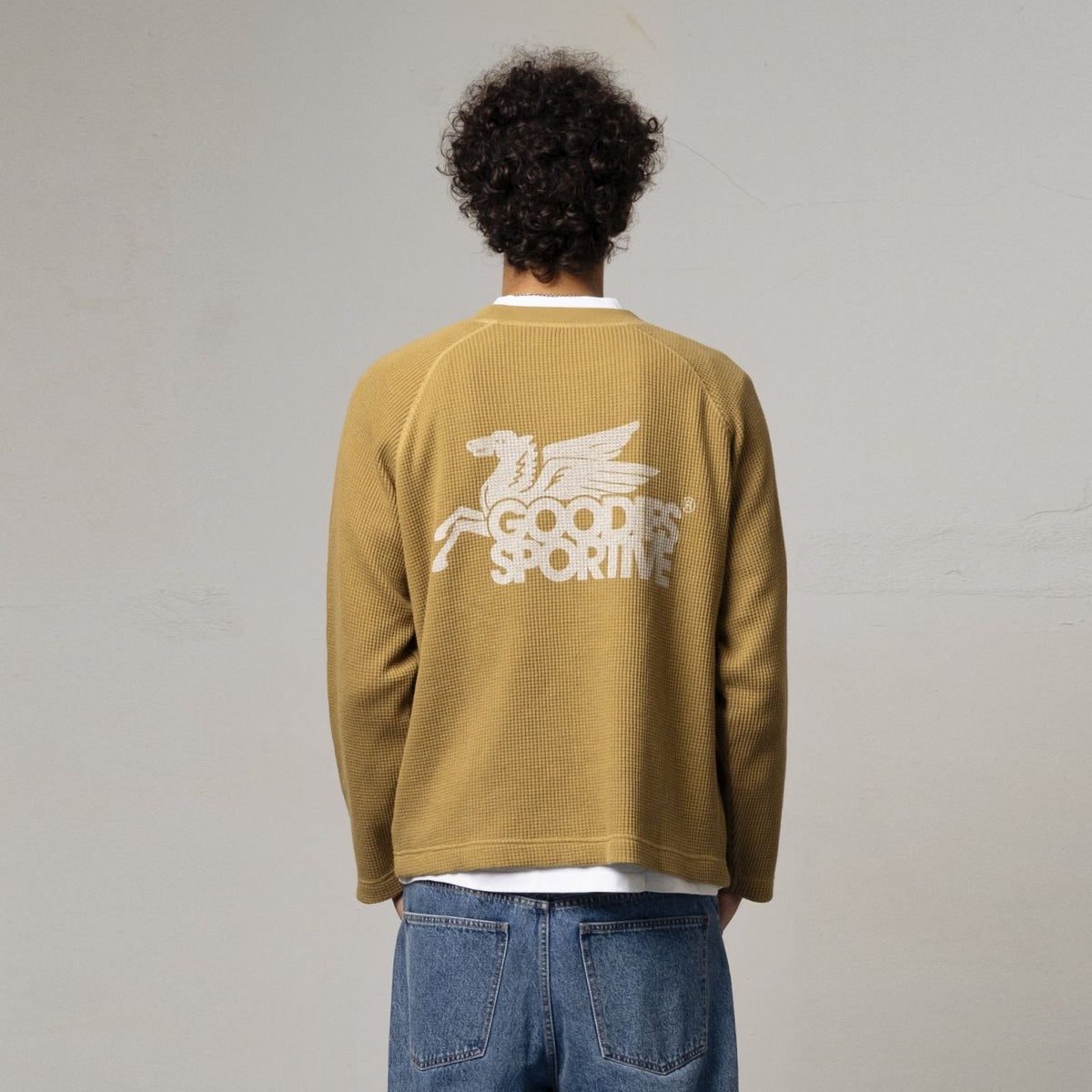 Goodies Sportive Waffle Longsleeve T-shirt Donker Groen
