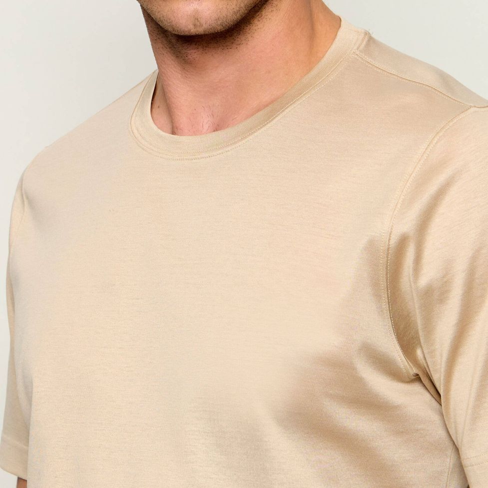 Gran Sasso Mercerized Cotton T-shirt Beige