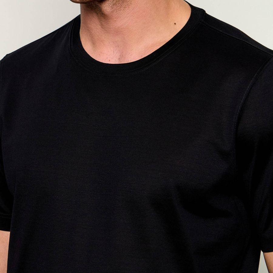 Gran Sasso Mercerized Cotton T-shirt Zwart