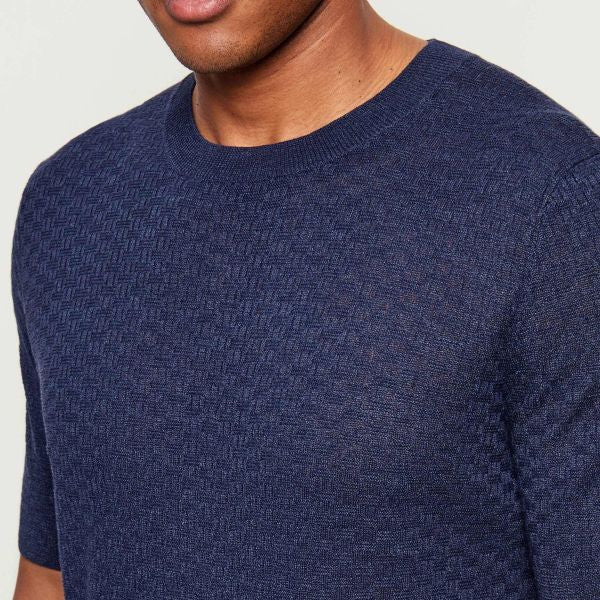 Gran Sasso Stitch Knitted T-shirt Navy