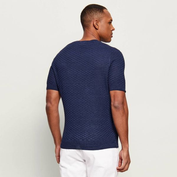 Gran Sasso Stitch Knitted T-shirt Navy
