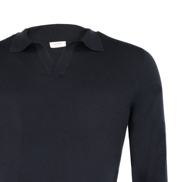 Gran Sasso Tennis Longsleeve Polo Navy
