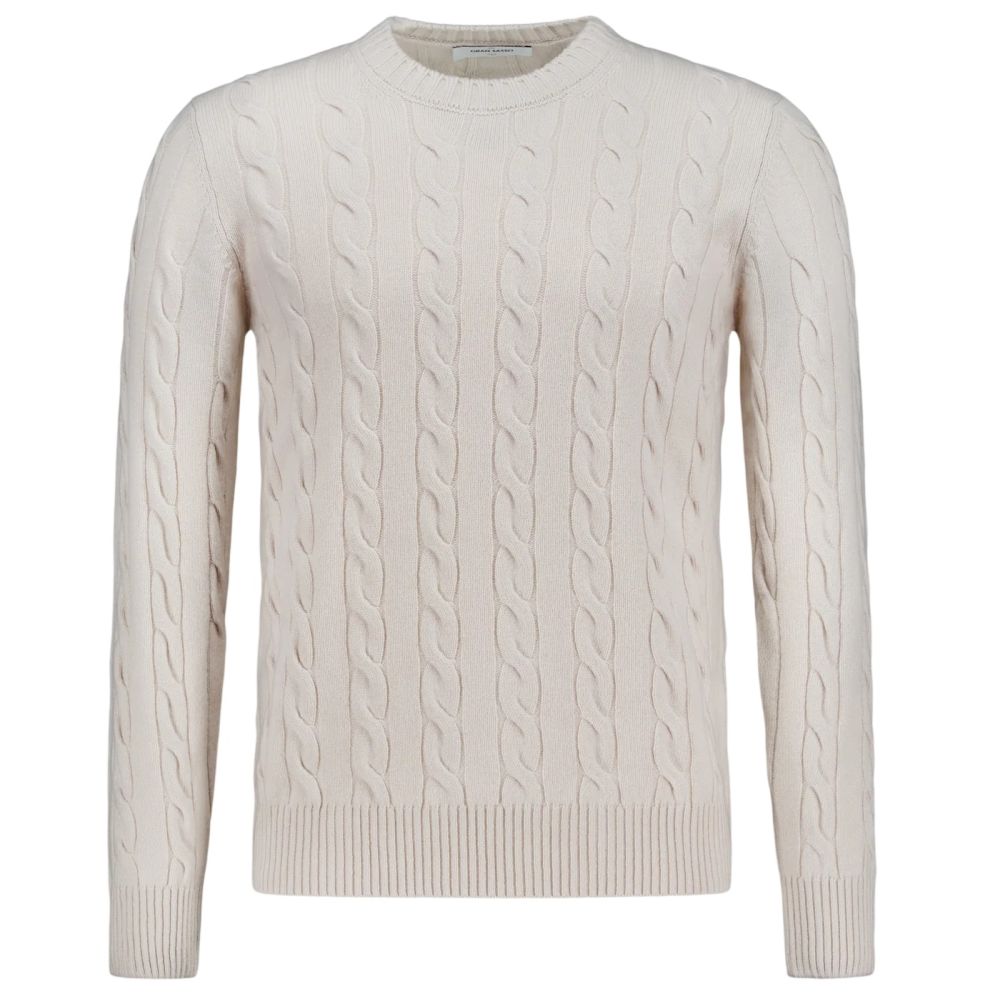 Gran Sasso Knit Cable Sweater Beige