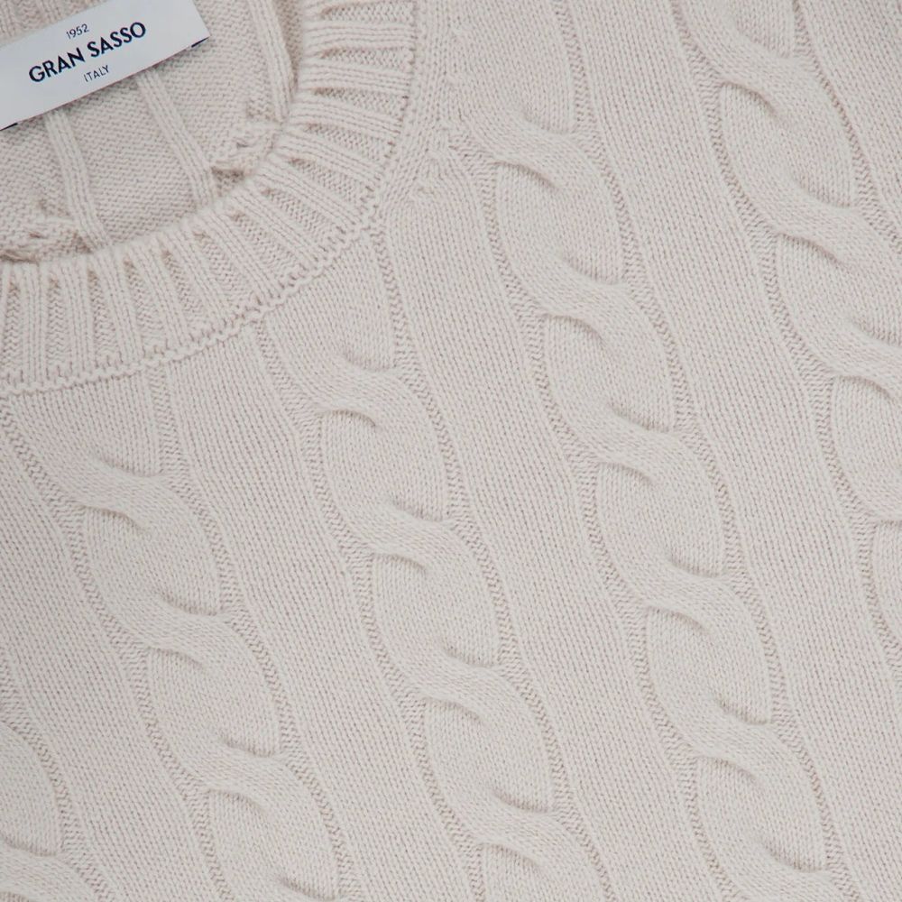 Gran Sasso Knit Cable Sweater Beige