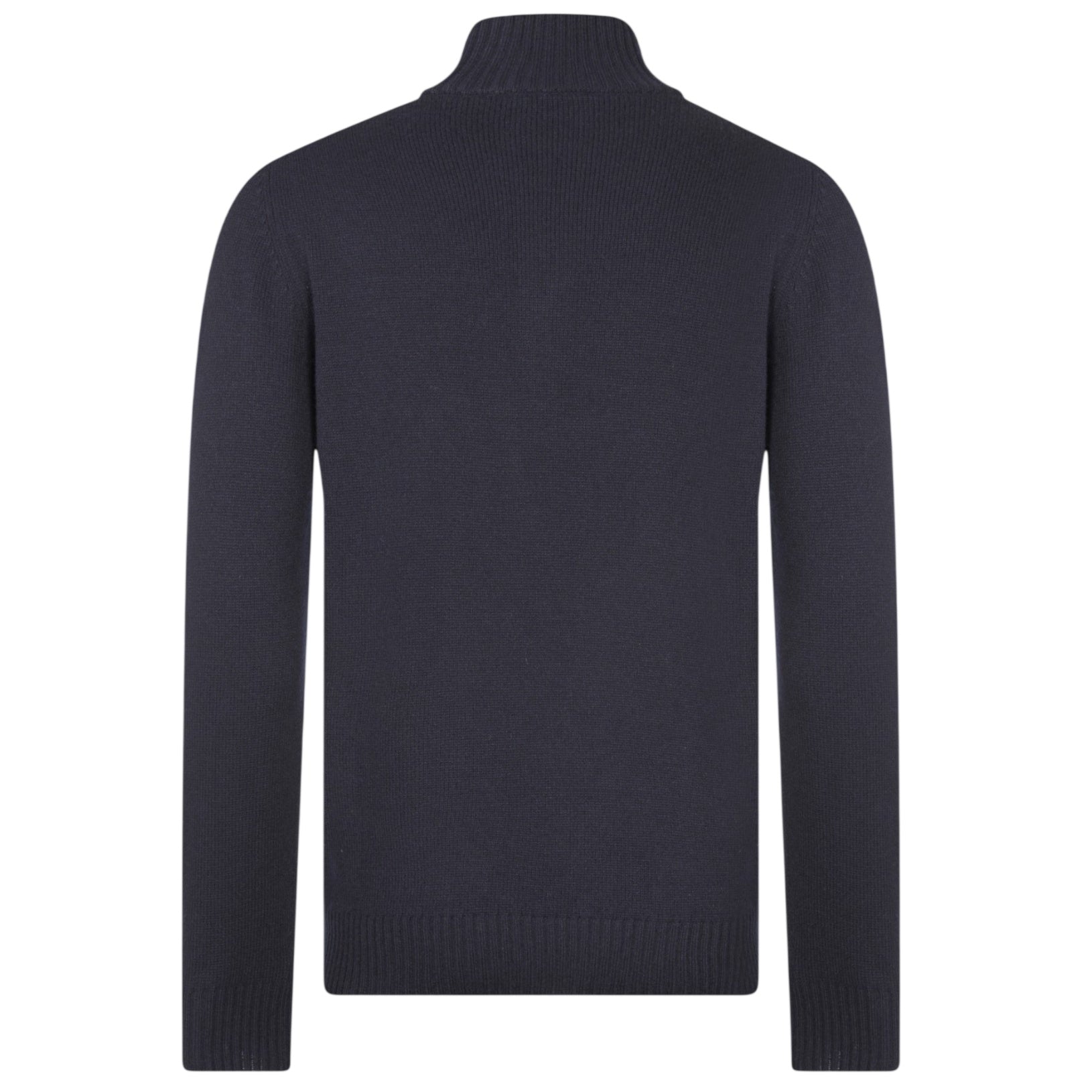 Gran Sasso Knitted Mock Zip Sweater Navy