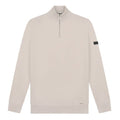 Malelions Knitted Quarter Zip Sweater Beige