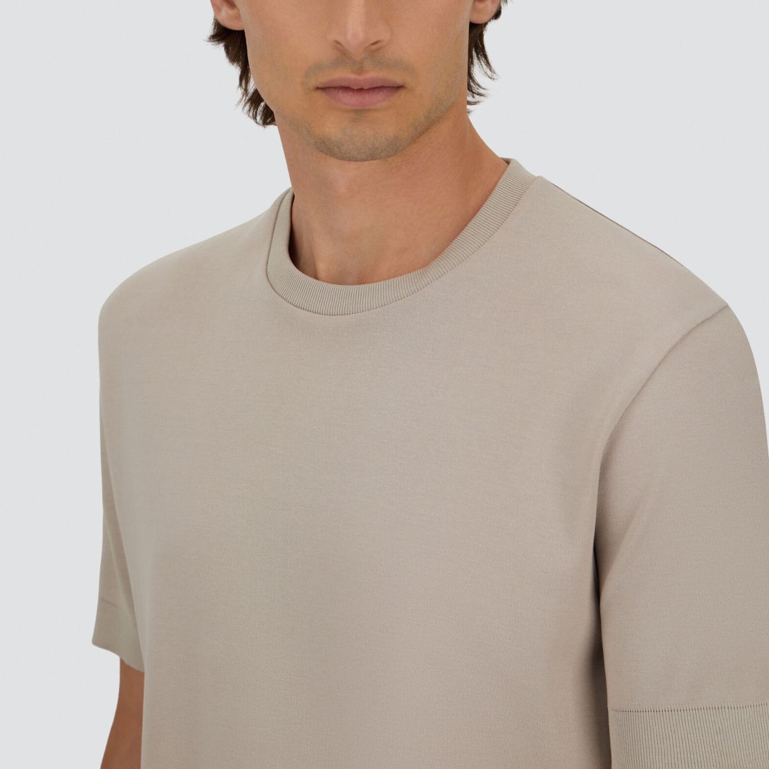 Herno Knit Effect T-shirt Beige