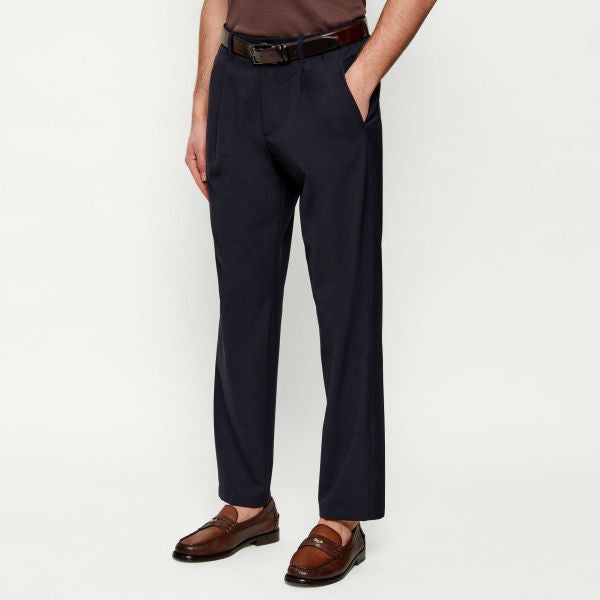 Herno Light Stretch Wool Pantalon Navy
