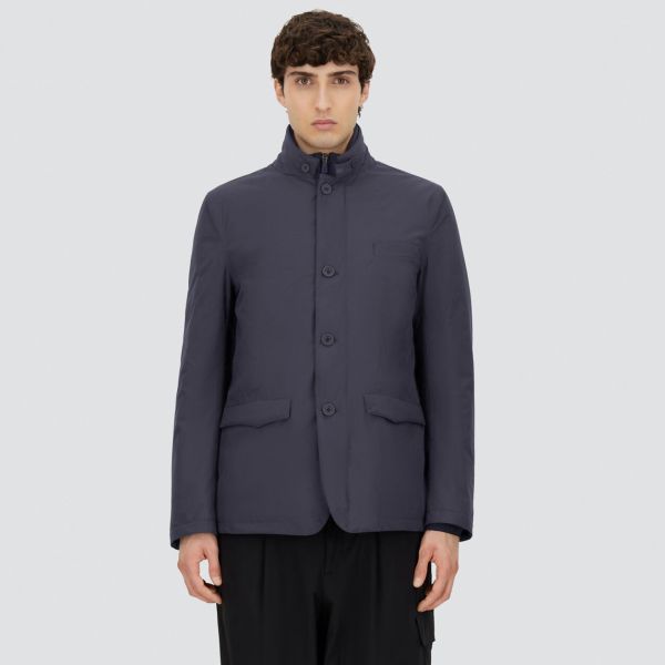 Herno Stand Down Collar Jas Navy
