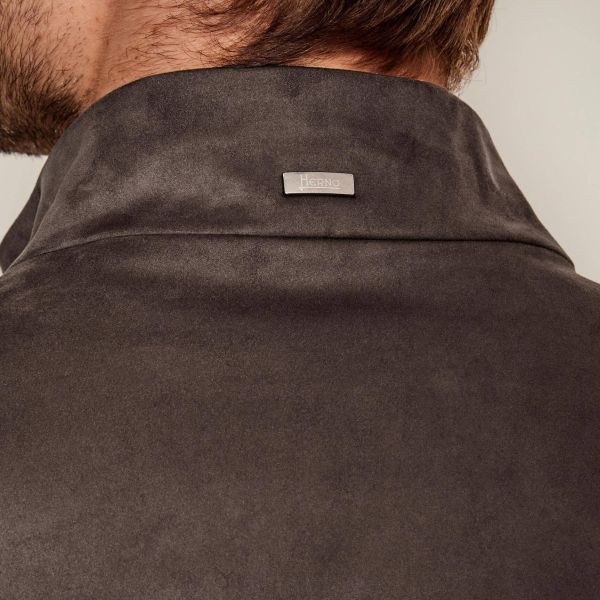 Herno Suede Effect Jas Bruin