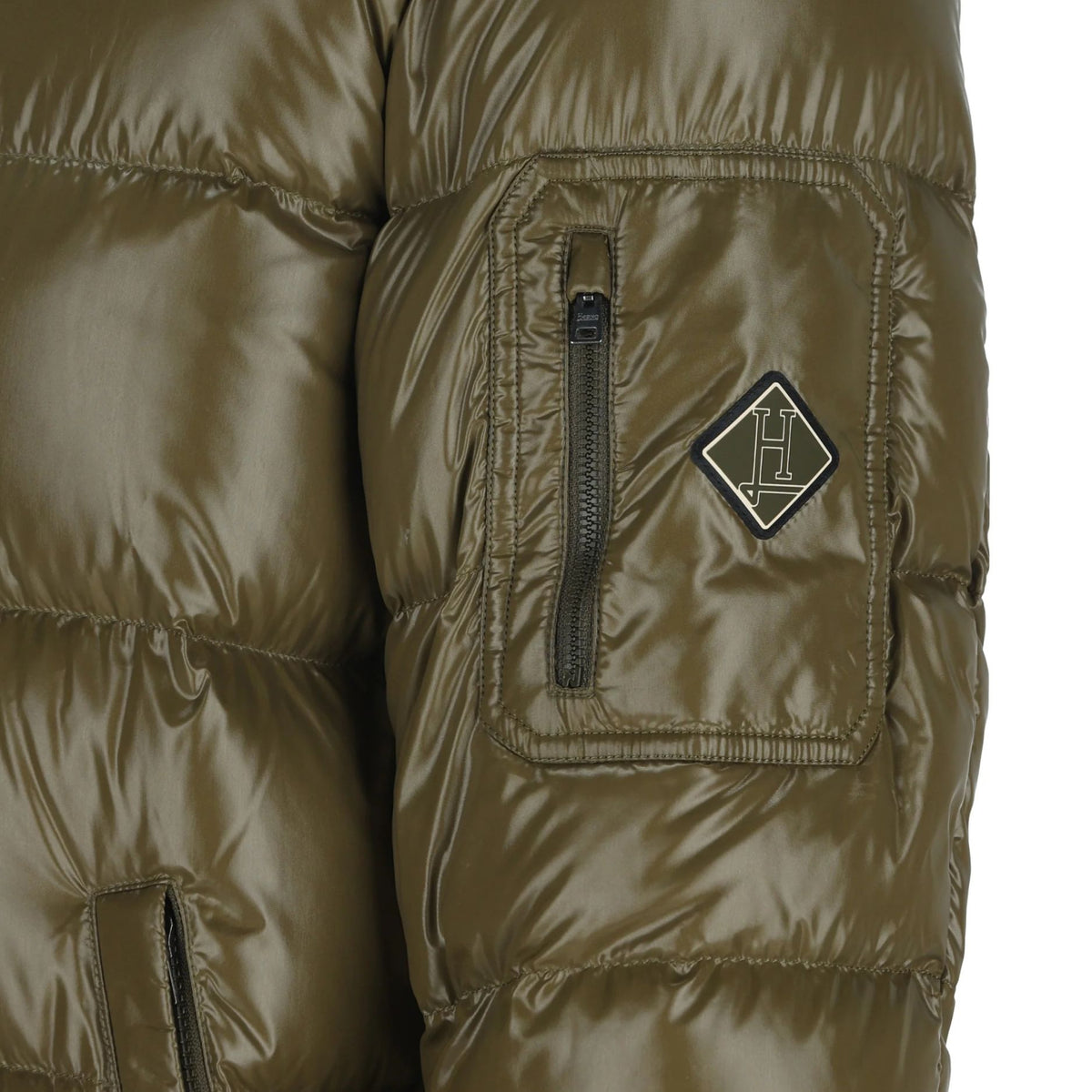 Herno Shiny Quilted Puffer Donker Groen