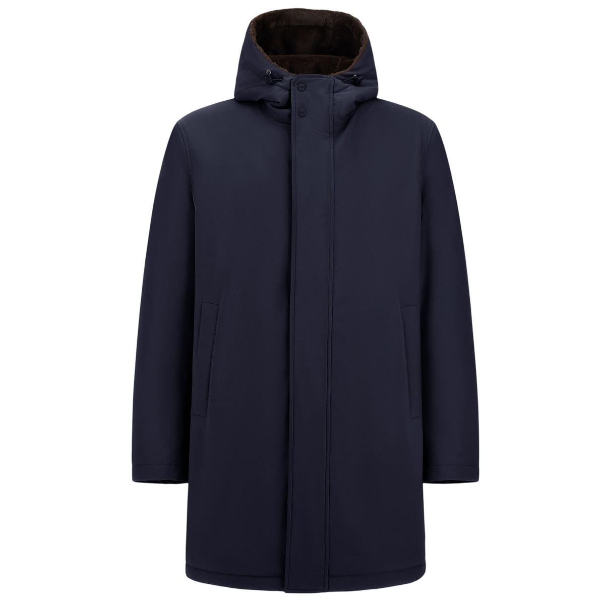 Herno Twill Fur Parka Navy