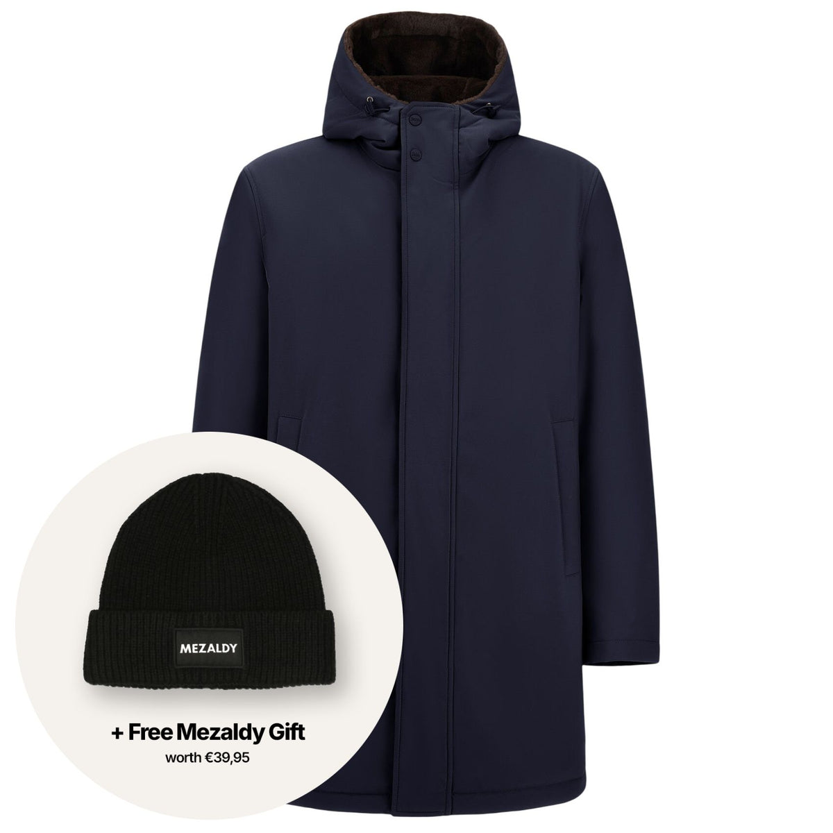 Herno Twill Fur Parka Navy