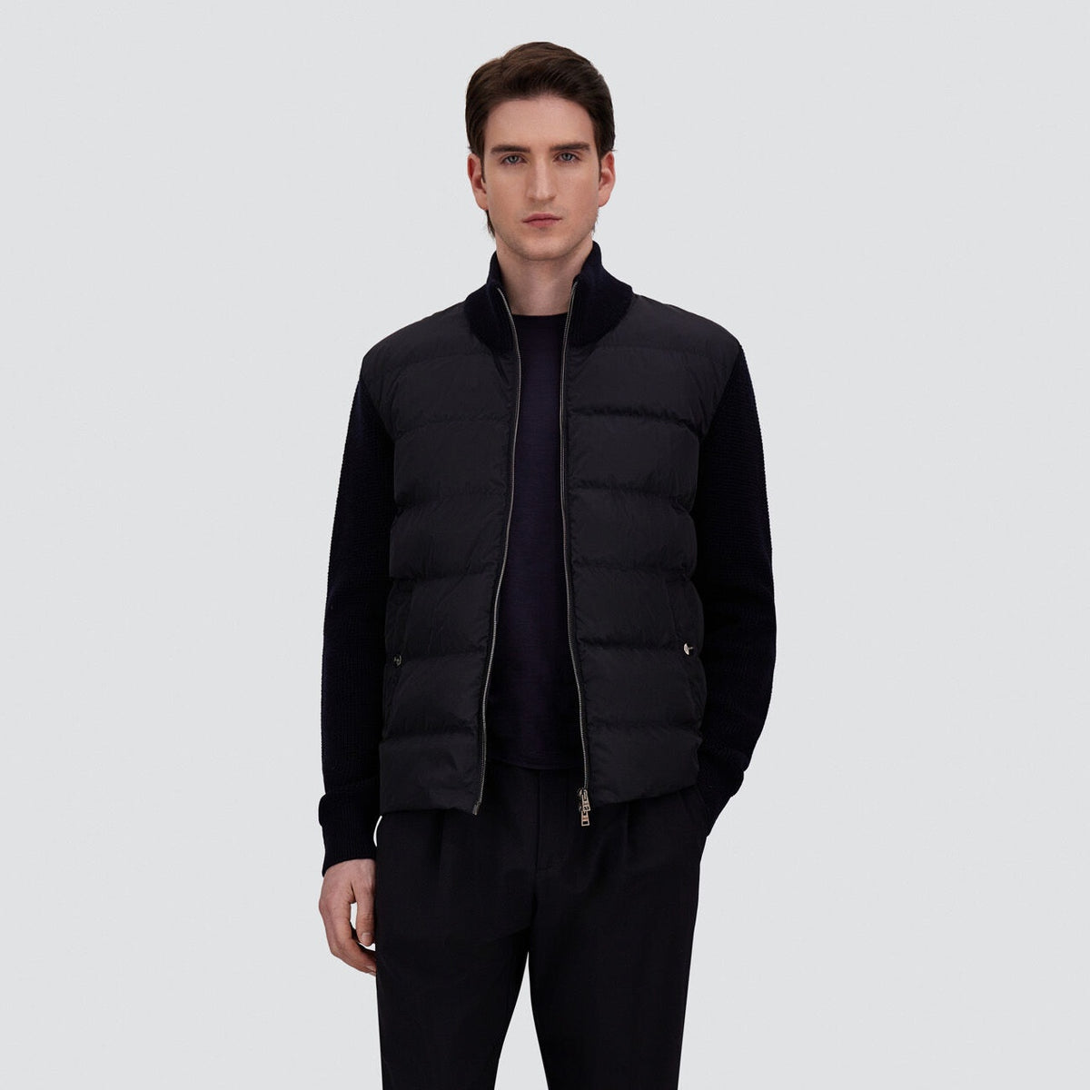 Herno Wool Cardigan Jack Navy