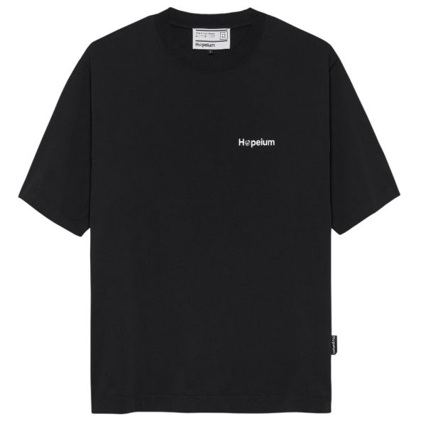 Hopeium Text T-shirt Zwart