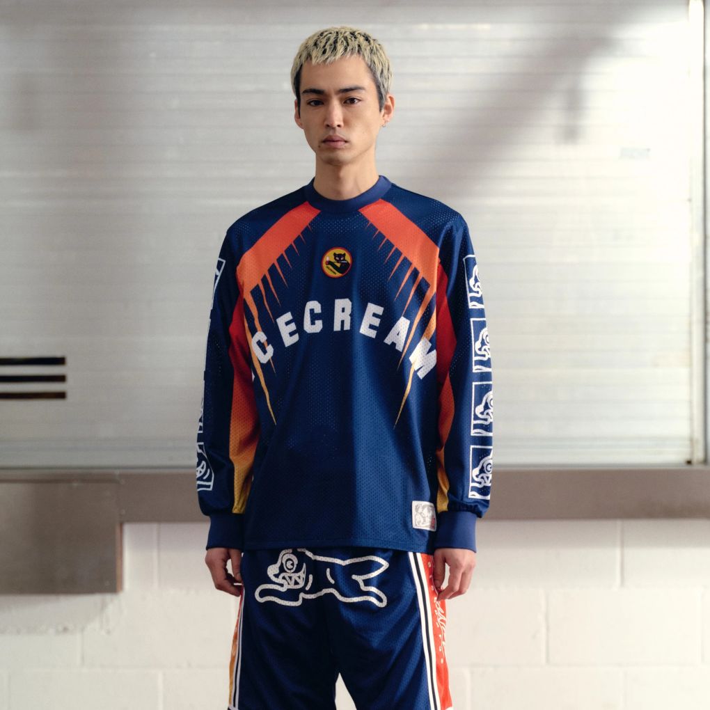 Icecream Moto Racer Mesh Longsleeve T-shirt Navy