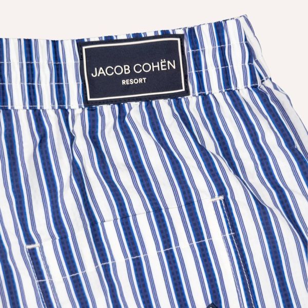 Jacob Cohën Bermuda Zwembroek Blauw/Wit