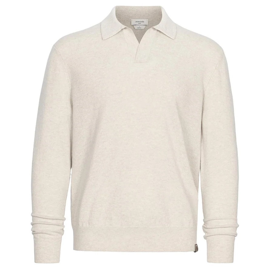 Jacob Cohën Cashmere Longsleeve Polo Beige