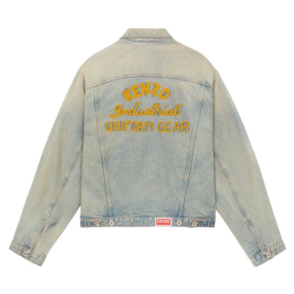 Kenzo Drawn Varsity Denim Trucker Spijkerjas Blauw
