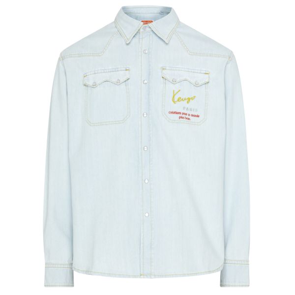 Kenzo Signature Western Overshirt Blauw