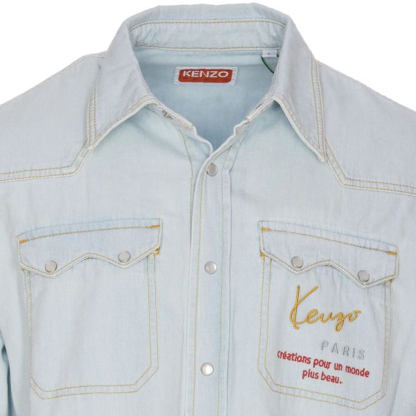 Kenzo Signature Western Overshirt Blauw