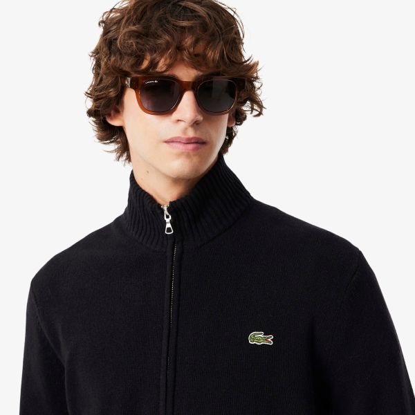 Lacoste Carded Wool Vest Zwart