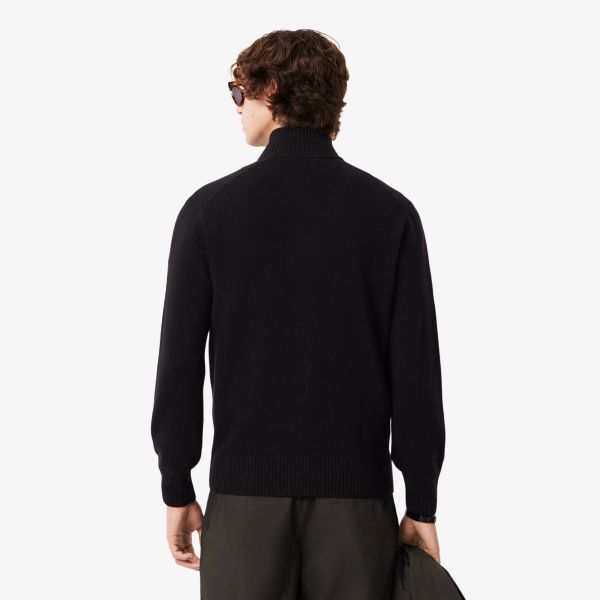 Lacoste Carded Wool Vest Zwart