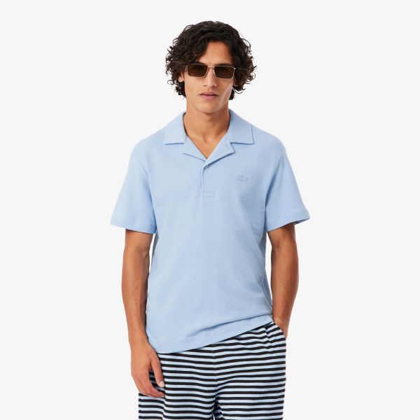 Lacoste Classic Fit Textured Polo Licht Blauw