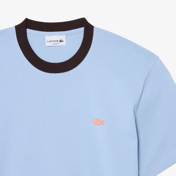 Lacoste Color-Blocked Croc T-shirt Licht Blauw