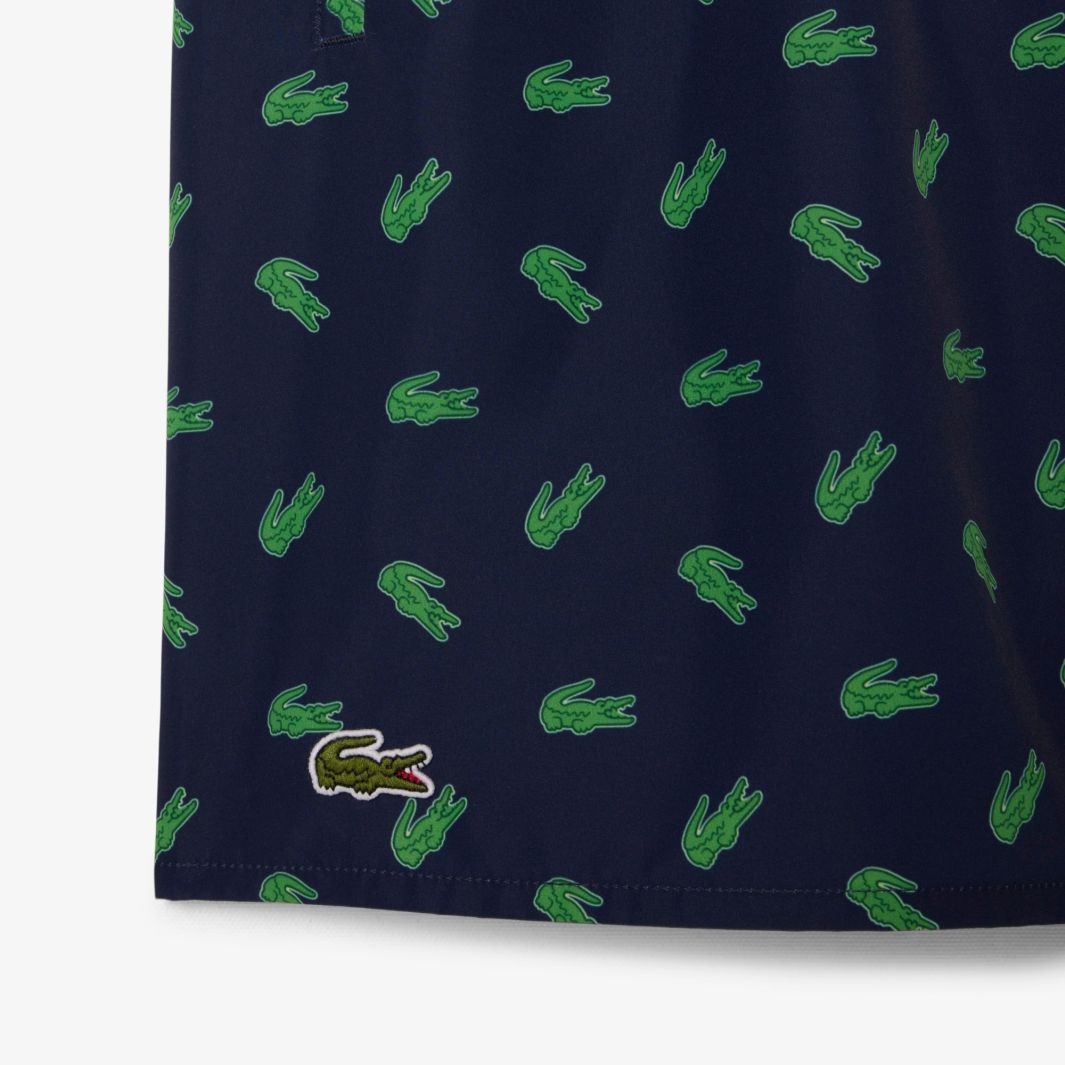 Lacoste Crocodile Print Zwembroek Navy