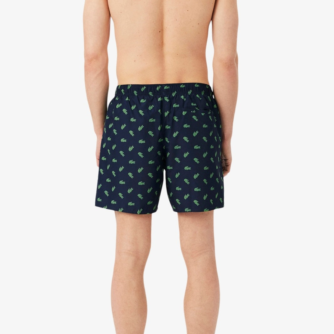 Lacoste Crocodile Print Zwembroek Navy