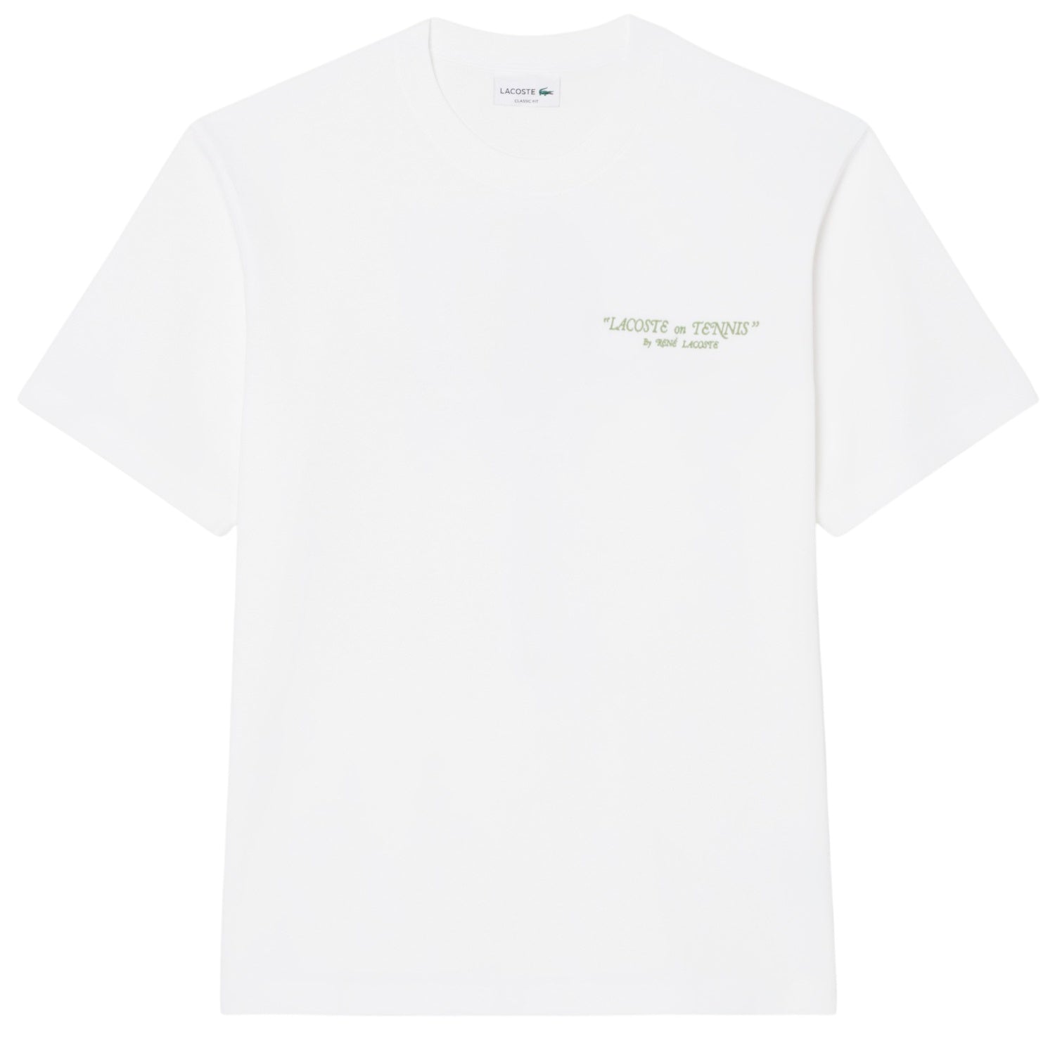 Lacoste Embroidered Cotton T-shirt Wit
