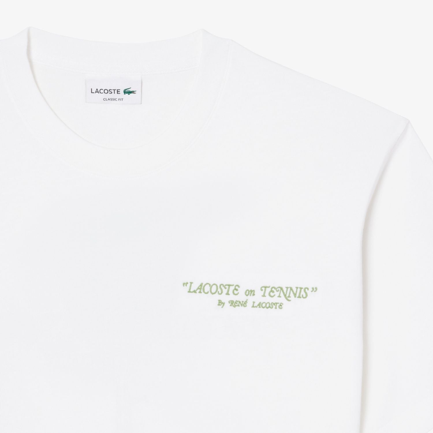 Lacoste Embroidered Cotton T-shirt Wit