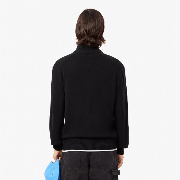 Lacoste Knitted Half Zip Sweater Zwart
