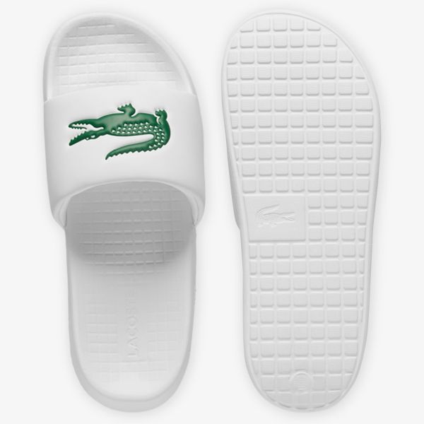 Lacoste Logo Slippers Wit