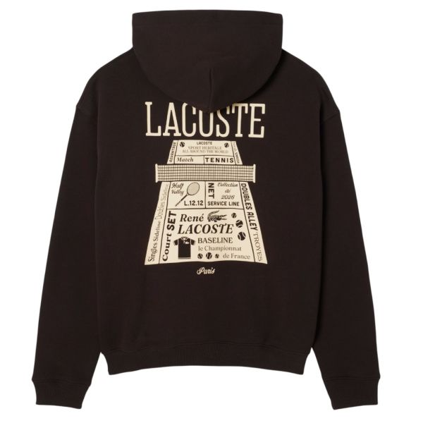 Lacoste Loose Fit Printed Hoodie Bruin