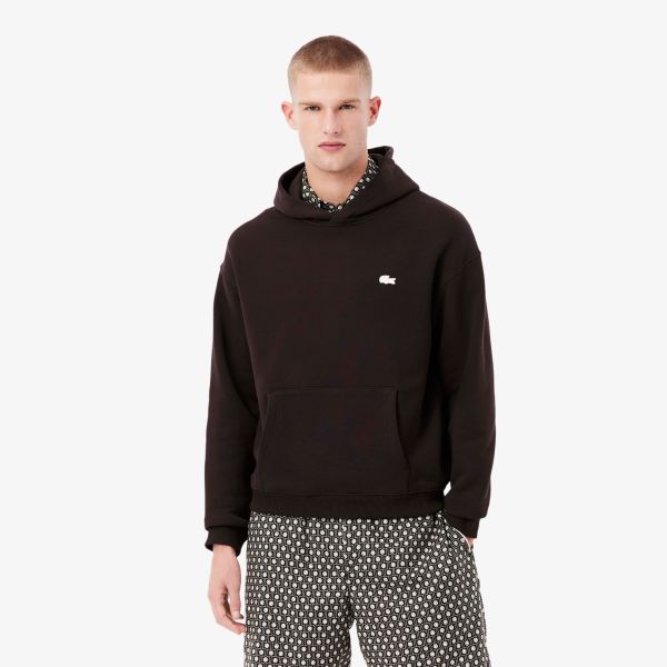 Lacoste Loose Fit Printed Hoodie Bruin