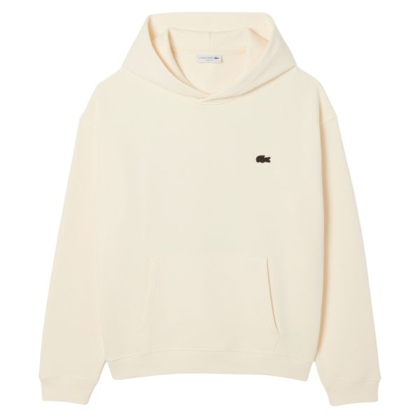 Lacoste Loose Fit Printed Hoodie Off White