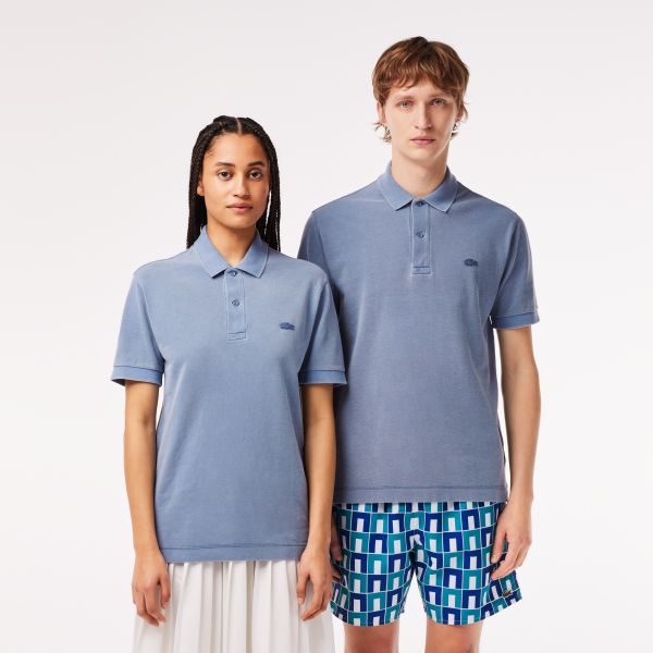 Lacoste Natural Dyed Classic Fit Polo Blauw