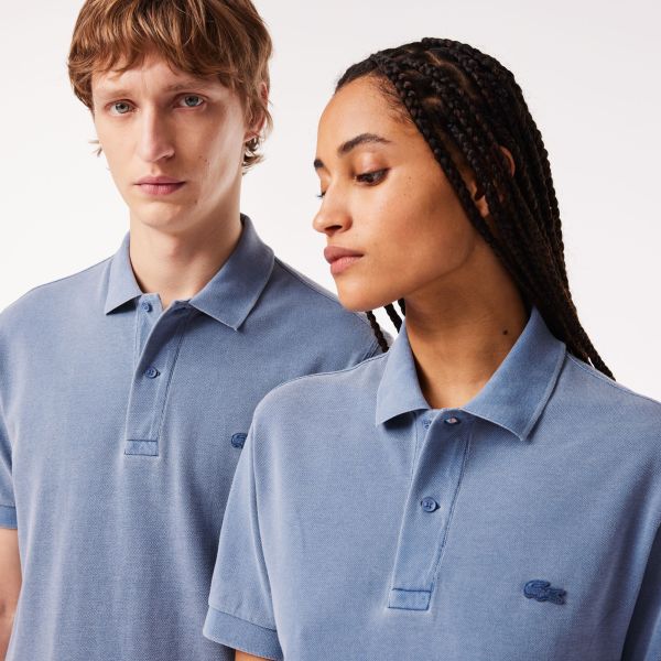 Lacoste Natural Dyed Classic Fit Polo Blauw