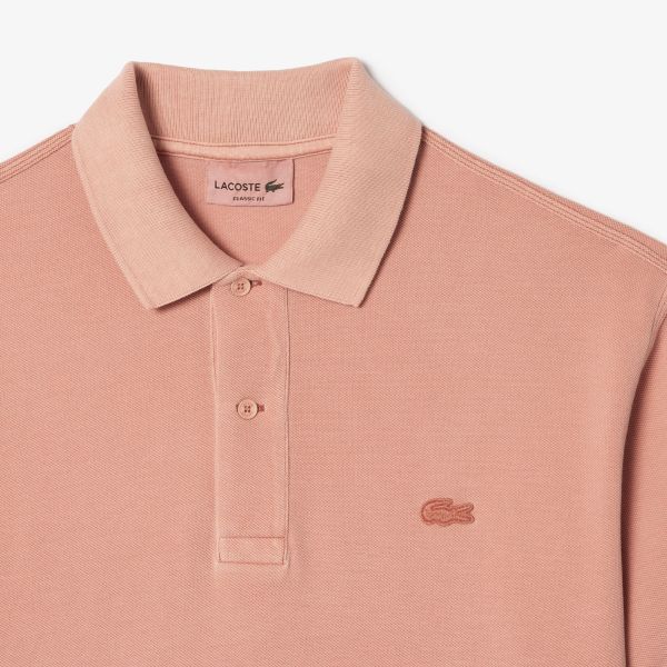 Lacoste Natural Dyed Classic Fit Polo Roze