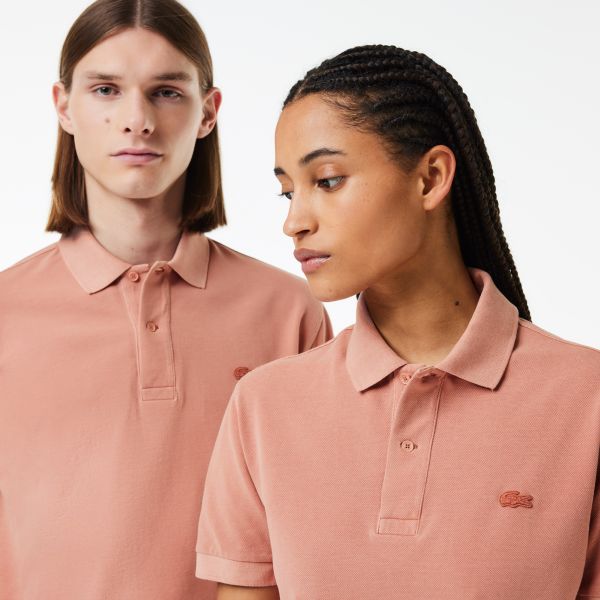 Lacoste Natural Dyed Classic Fit Polo Roze