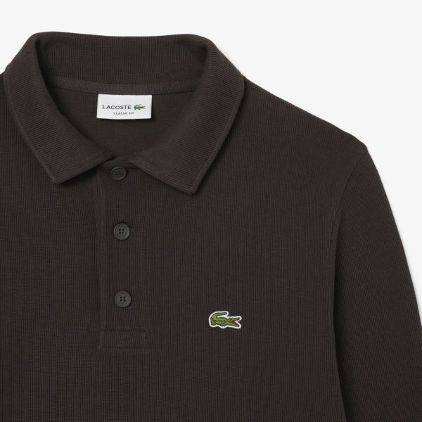 Lacoste Ribbed Polo Sweater Bruin