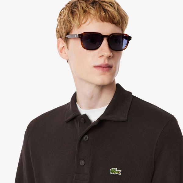 Lacoste Ribbed Polo Sweater Bruin