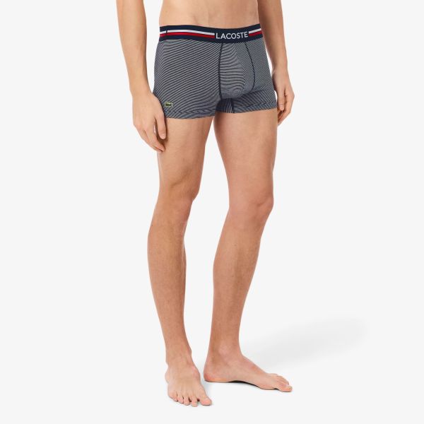 Lacoste Stretch Striped 3-Pack Boxer Navy/Wit
