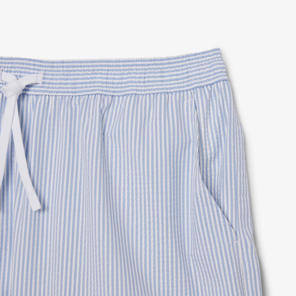 Lacoste Striped Zwembroek Wit/Blauw