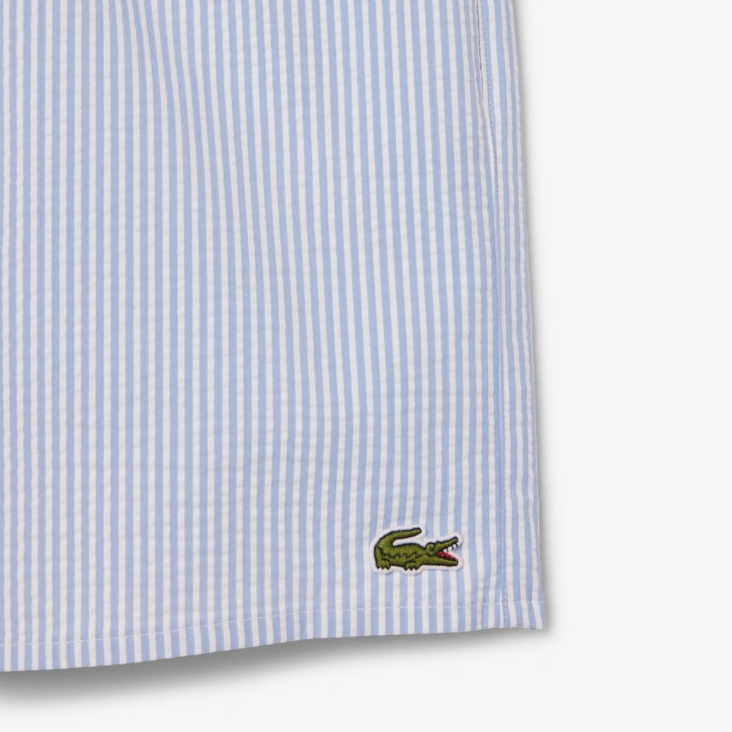 Lacoste Striped Zwembroek Wit/Blauw