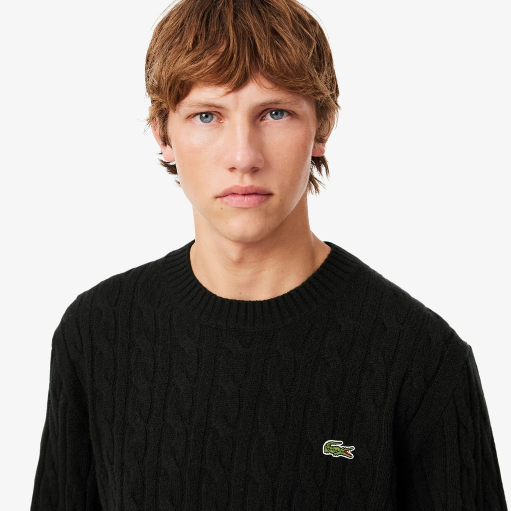 Lacoste Cable Knit Sweater Donker Groen